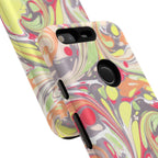 Yellow and Pink Swirl Marbled Italian Phone Case - Dual Layer - Matte or Glossy