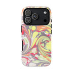 Yellow and Pink Swirl Marbled Italian Phone Case - Dual Layer - Matte or Glossy