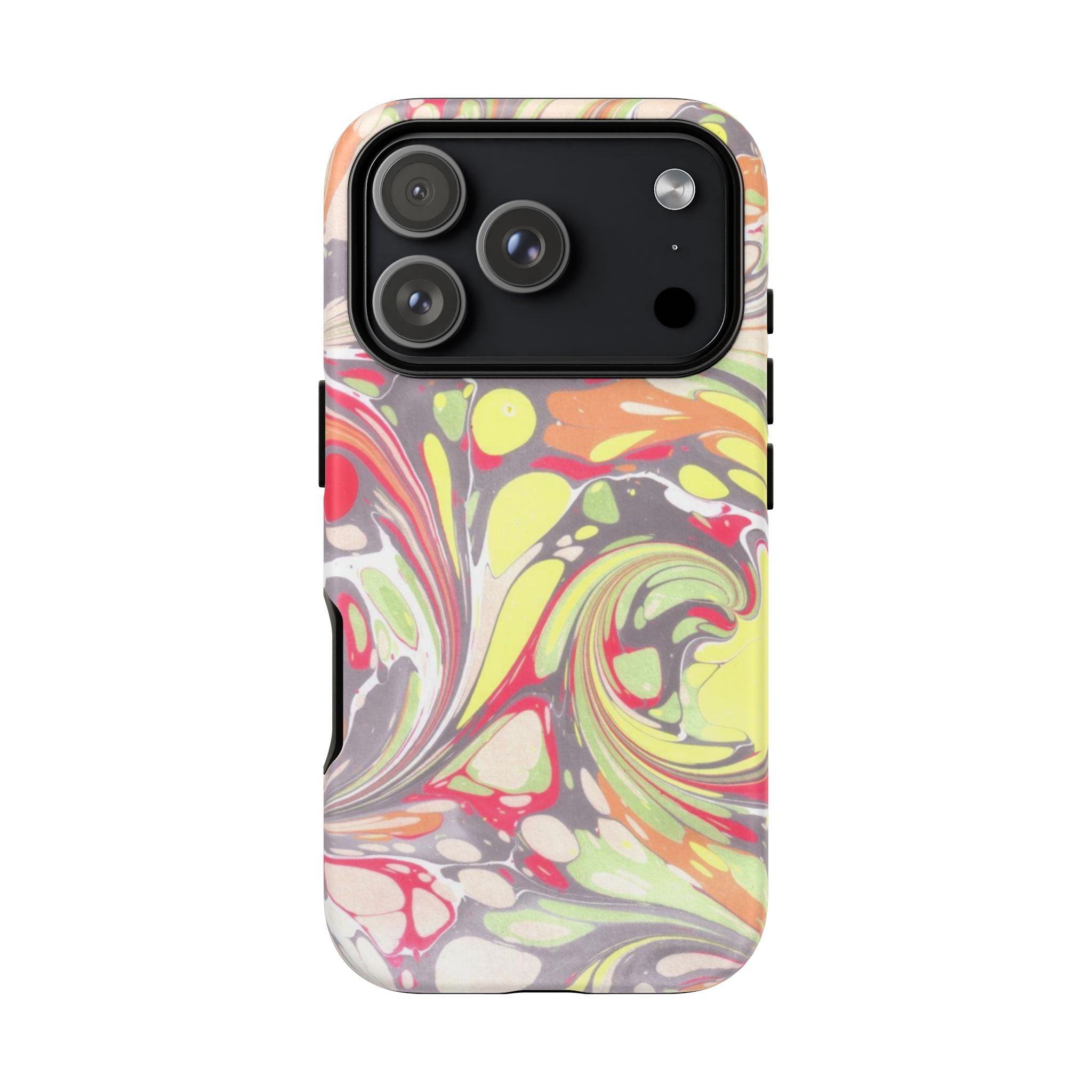 Yellow and Pink Swirl Marbled Italian Phone Case - Dual Layer - Matte or Glossy