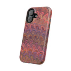 Mag Safe Marble iPhone Case - Red, Burgundy, Lavender & Gold Impact-Resistant