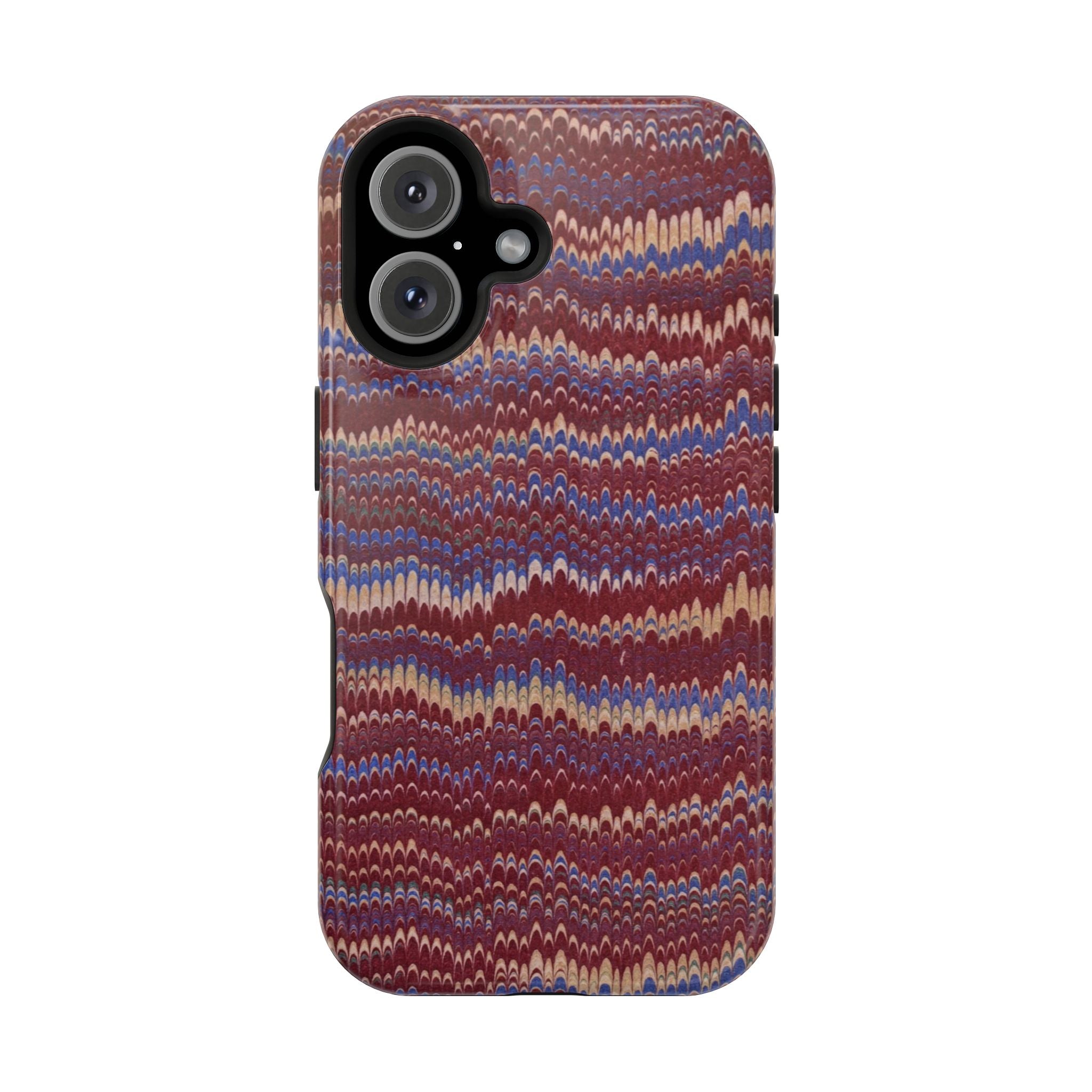 Burgundy and Blue Hues Italian Vintage Marble Design Phone Case for Apple + Samsung