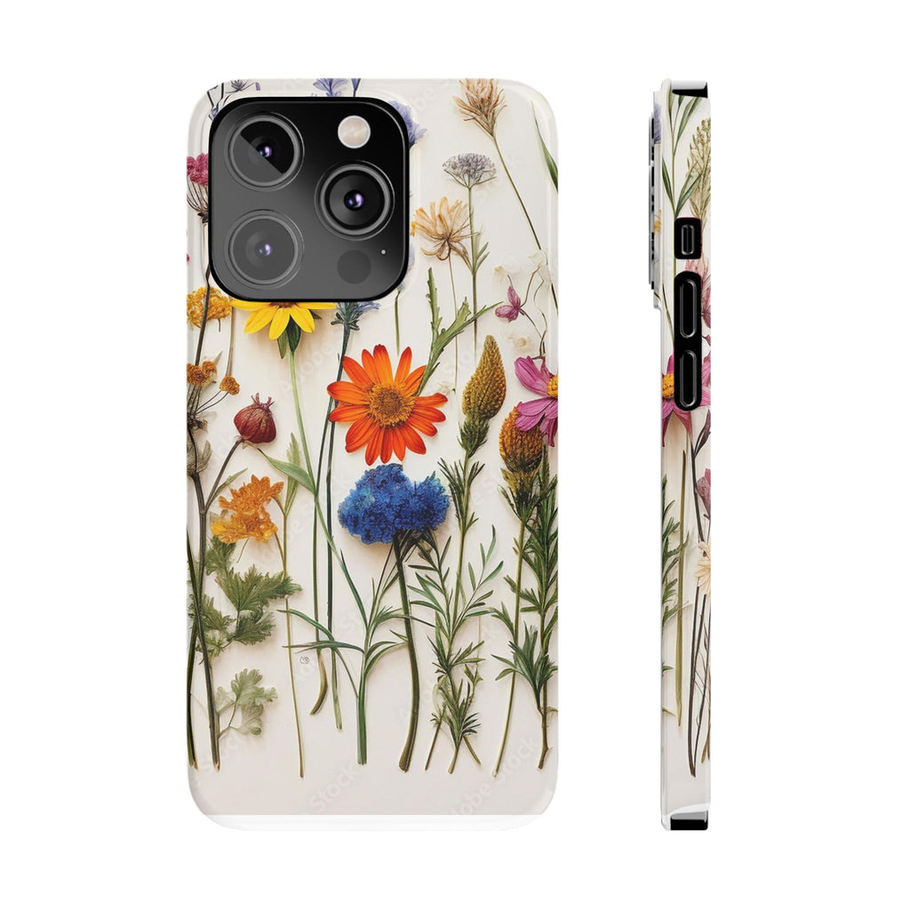 Floral Phone Cases, Slim Protective Cover, Pressed Flowers Design, iPhone 17 Case, Botanical Phone Accessories, Floral Theme Phone Case