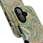 Florentine Marble iPhone Case | Inspired by Florence | Italian Marbled Paper Technique | Artisanal Green Swirl | Dual-Layer Protective Case | Matte or Glossy