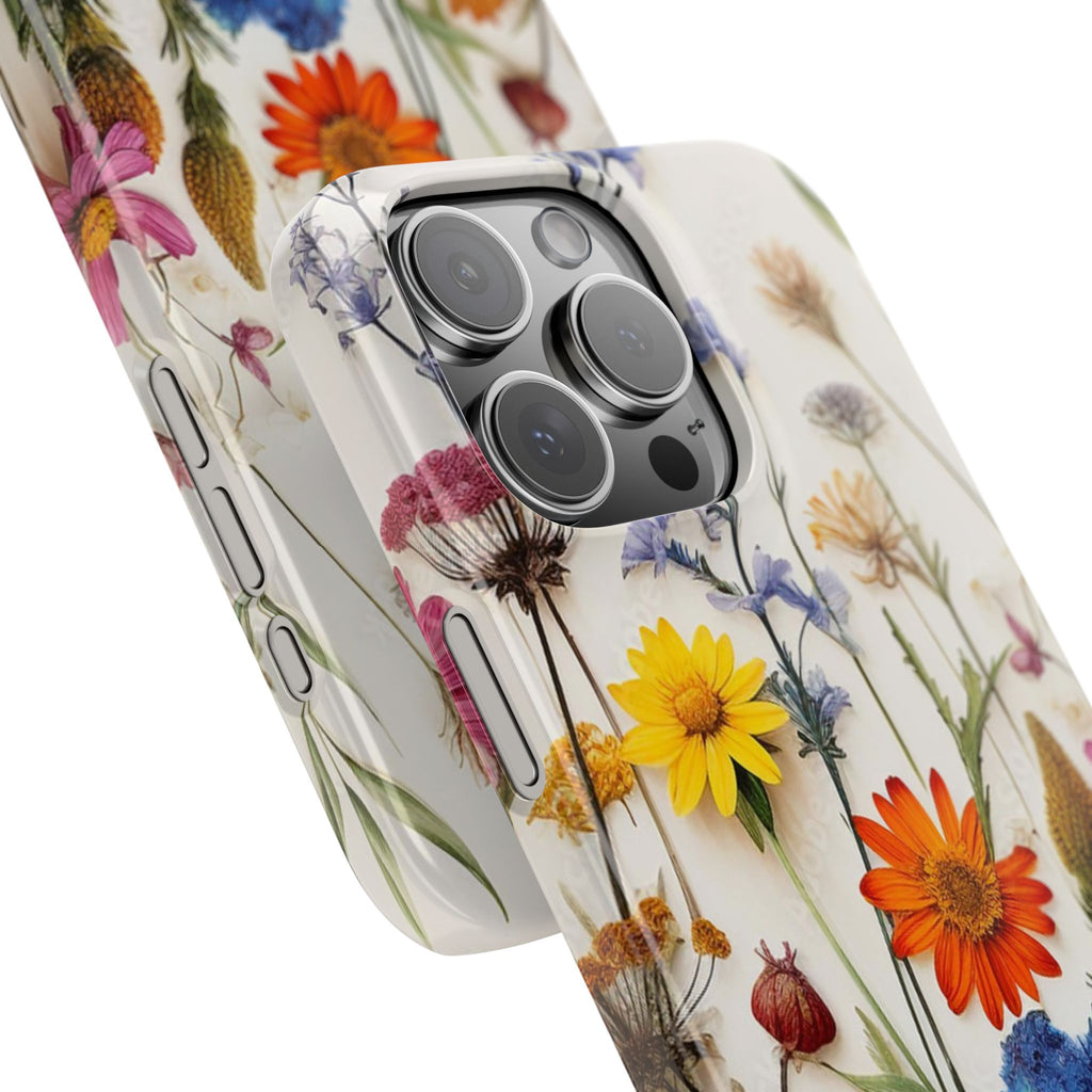Floral Phone Cases, Slim Protective Cover, Pressed Flowers Design, iPhone 17 Case, Botanical Phone Accessories, Floral Theme Phone Case
