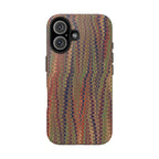 Fall Green, Beige, Blue Italian Comb Design Dual Layer Phone Case