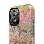 Marbled Pastel Pink and Green Impact-Resistant Phone Case for Apple + Samsung