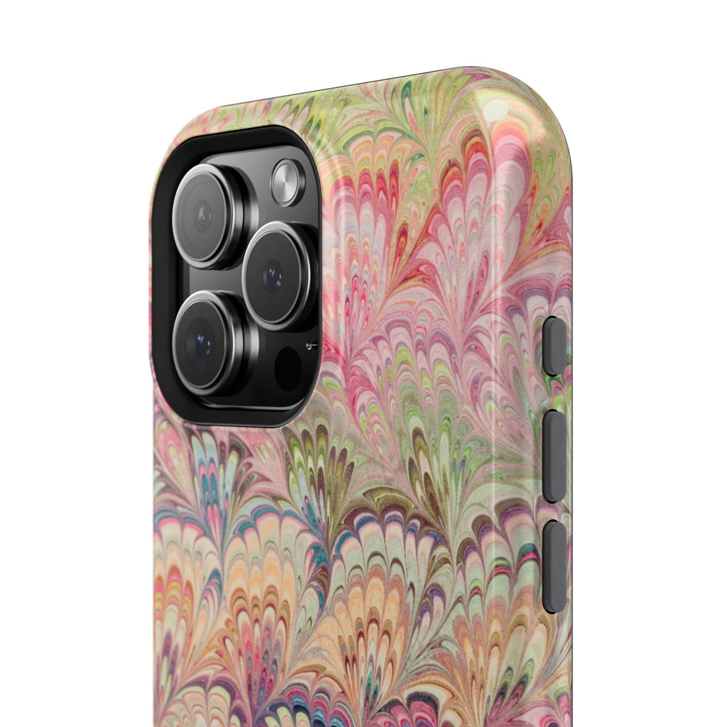 Marbled Pastel Pink and Green Impact-Resistant Phone Case for Apple + Samsung