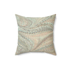 ITALIAN MARBLE Mint Green and Beige Square Pillow includes Pillow, Hidden Zipper
