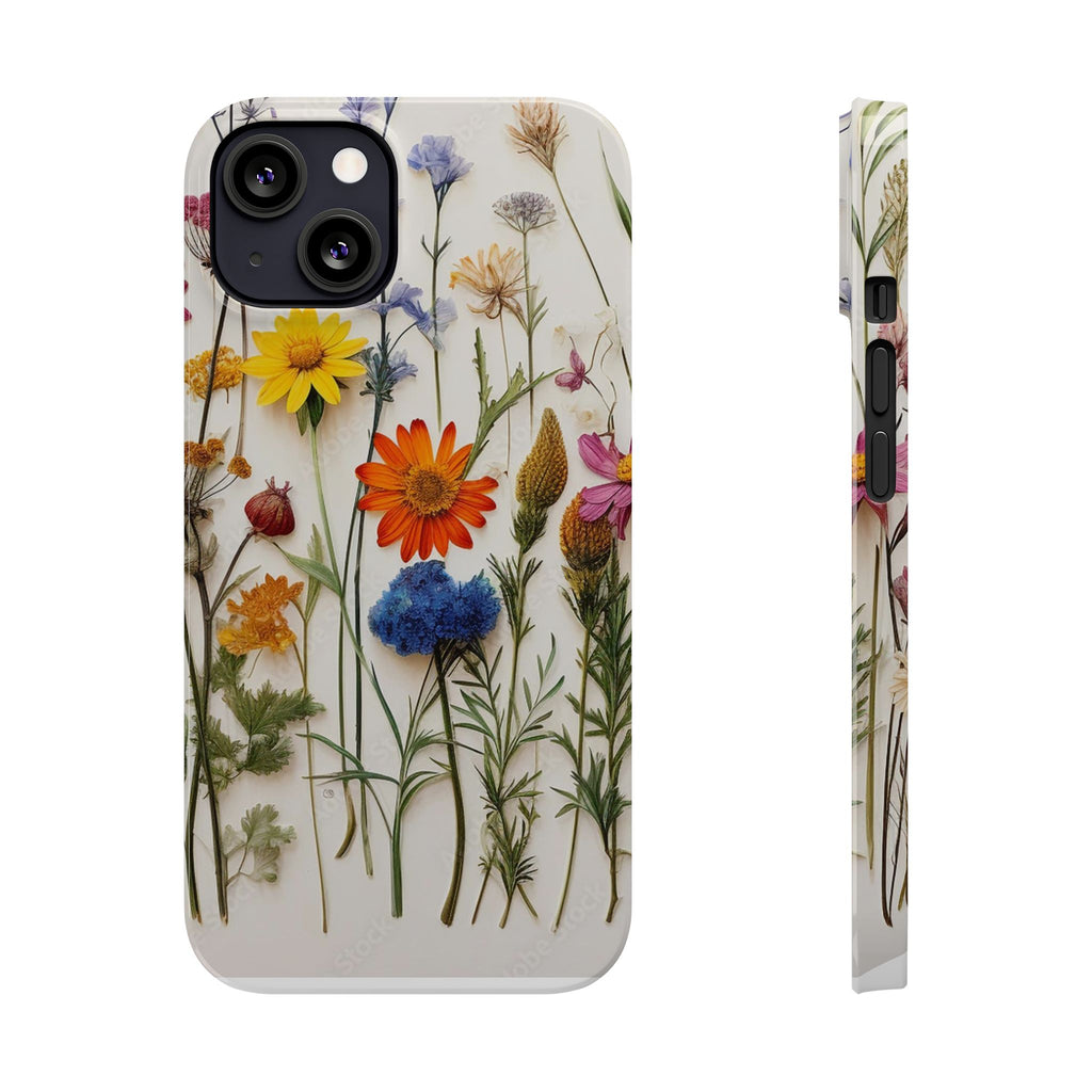 Floral Phone Cases, Slim Protective Cover, Pressed Flowers Design, iPhone 17 Case, Botanical Phone Accessories, Floral Theme Phone Case