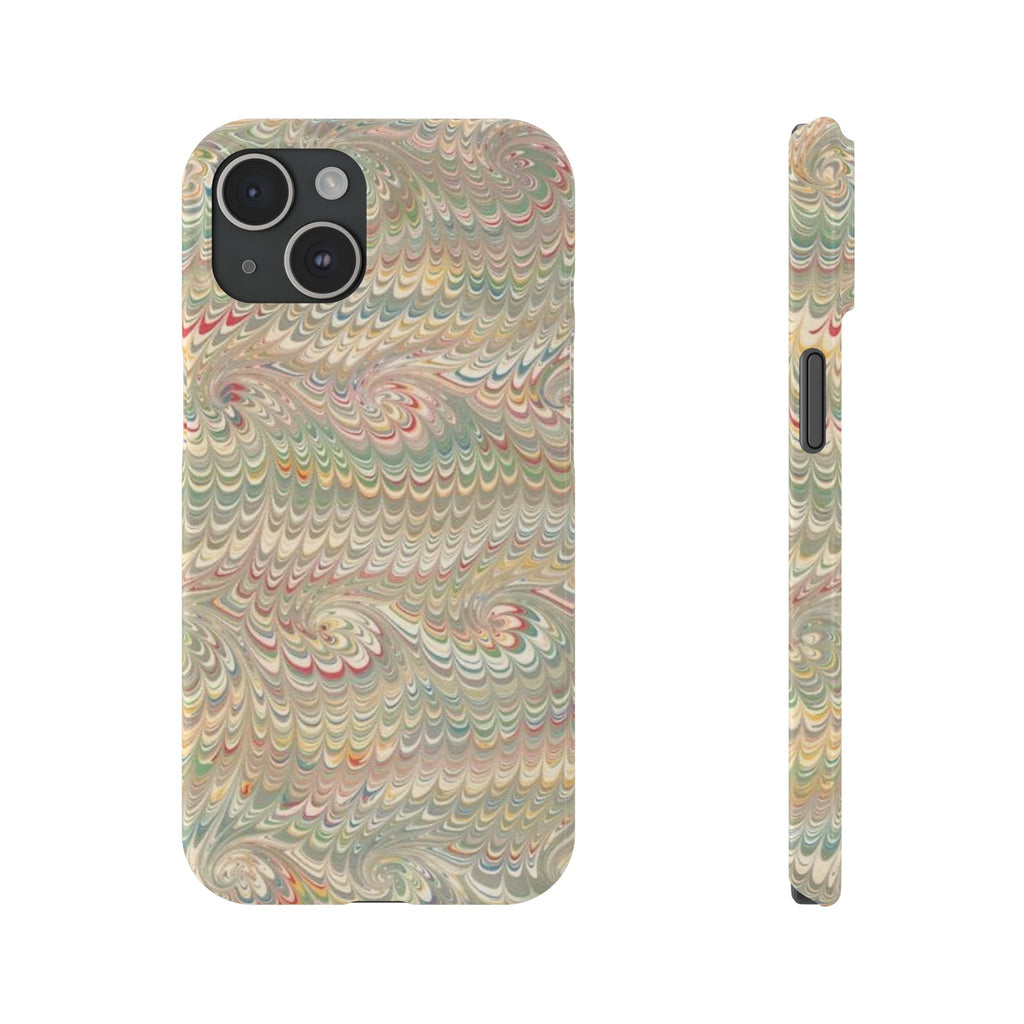 Beige Swirl Marbled Feather Phone Case