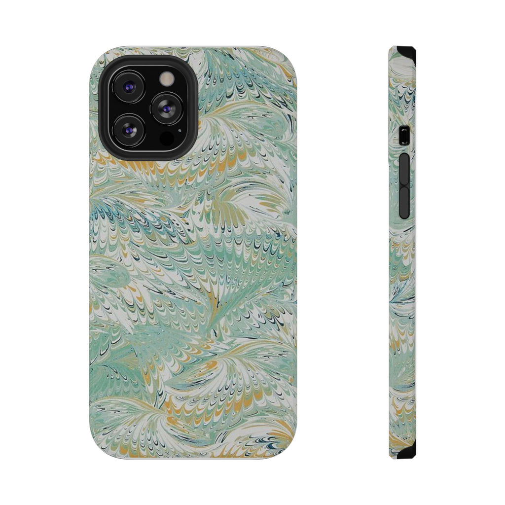 Mint Green Marbled Swirl Phone Case - Dual Layer
