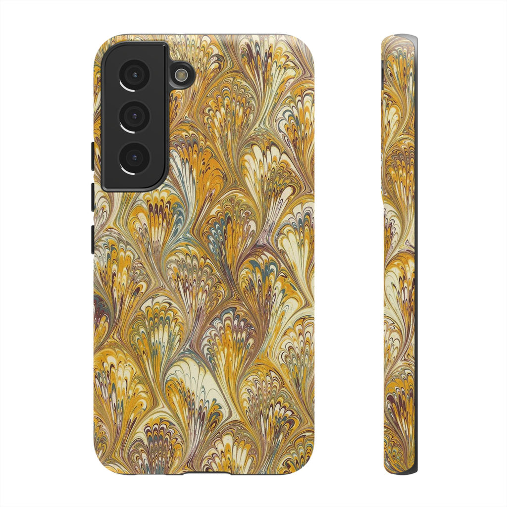 Golden Yellow Marbled Italian Phone Case - Dual Layer - Matte or Glossy