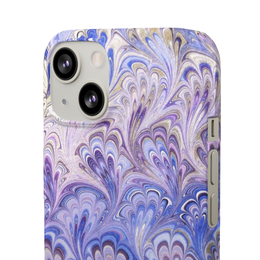 Marbled Feather Lavender + Purple Swirl - Single Layer Slim Phone Case