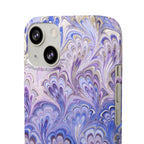 Marbled Feather Lavender + Purple Swirl - Single Layer Slim Phone Case