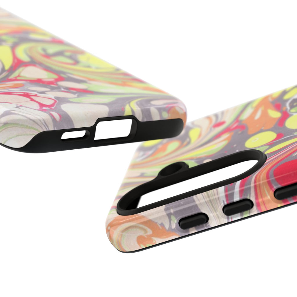 Yellow and Pink Swirl Marbled Italian Phone Case - Dual Layer - Matte or Glossy