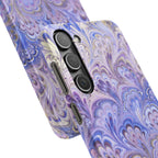 Marbled Feather Lavender + Purple Swirl - Single Layer Slim Phone Case