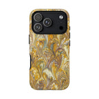 Golden Yellow Marbled Italian Phone Case - Dual Layer - Matte or Glossy