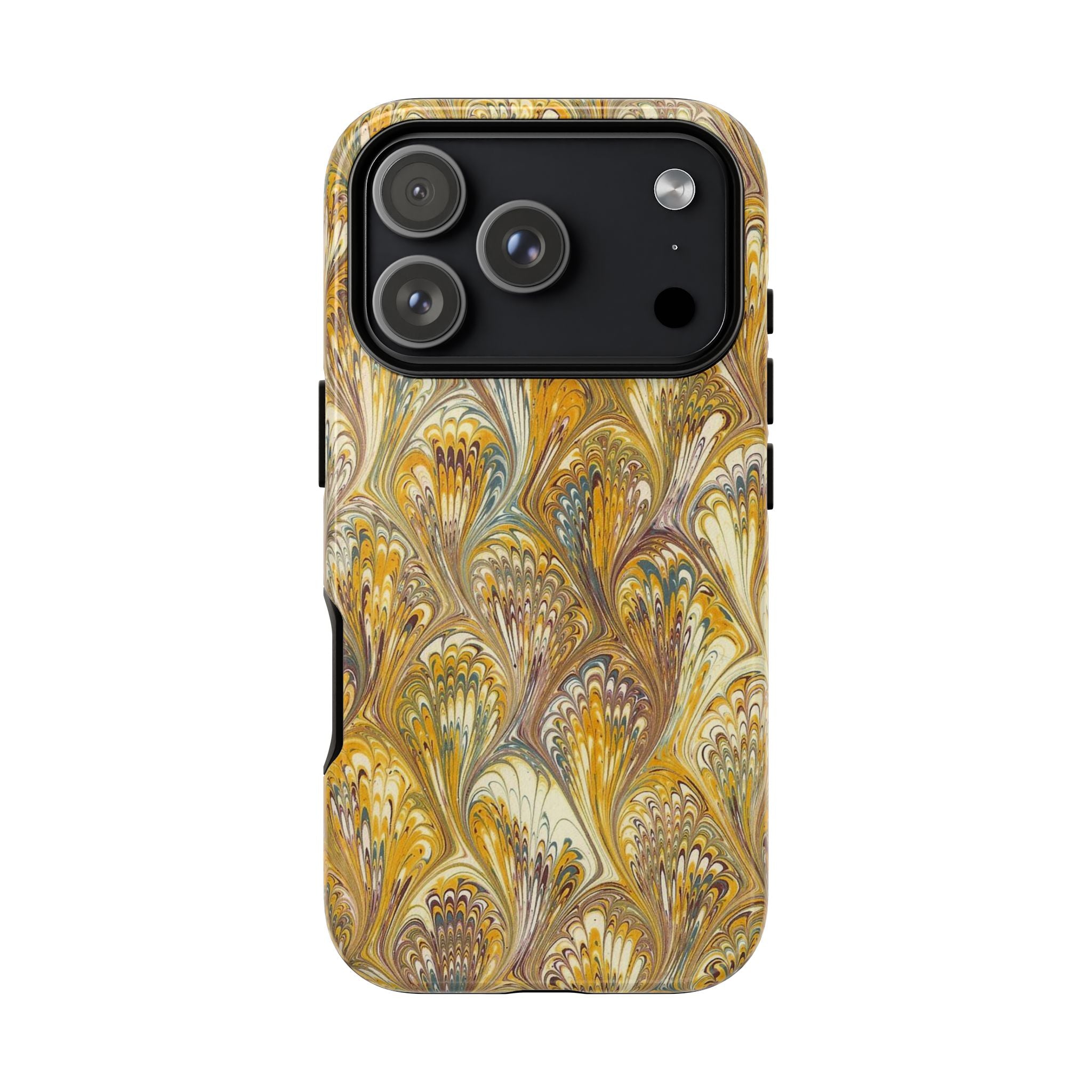 Golden Yellow Marbled Italian Phone Case - Dual Layer - Matte or Glossy