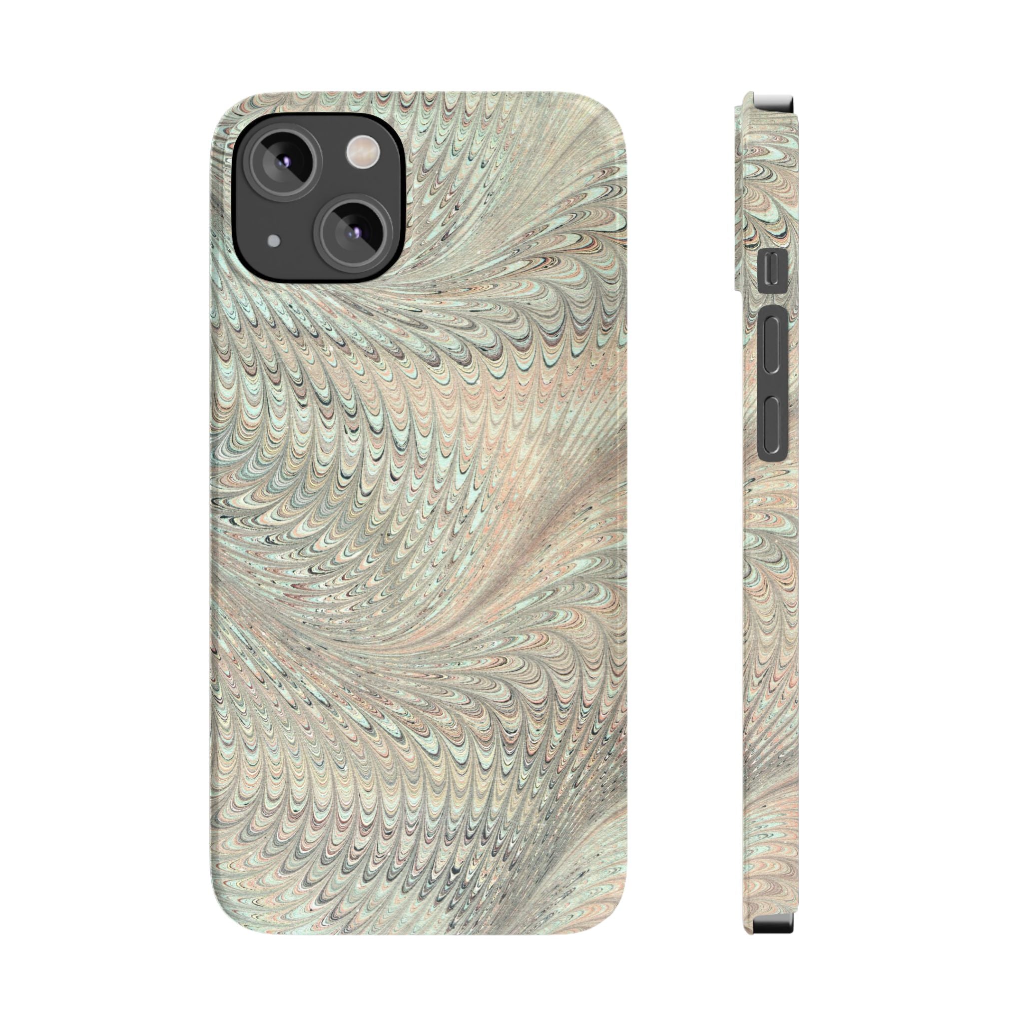 Mint + Green Italian Marbled Phone Case, Mag Safe