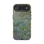 Green Marbled Peacock Durable Phone Case - Matte or Glossy