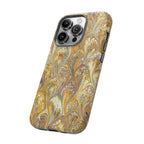 Golden Yellow Marbled Italian Phone Case - Dual Layer - Matte or Glossy