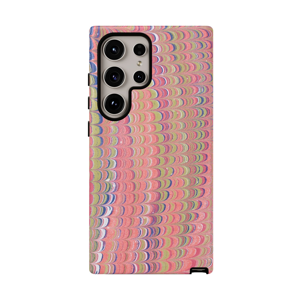 Pink Pastels Feather Marbled Vintage Design iPhone 16 + Samsung + Apple + Google - all models