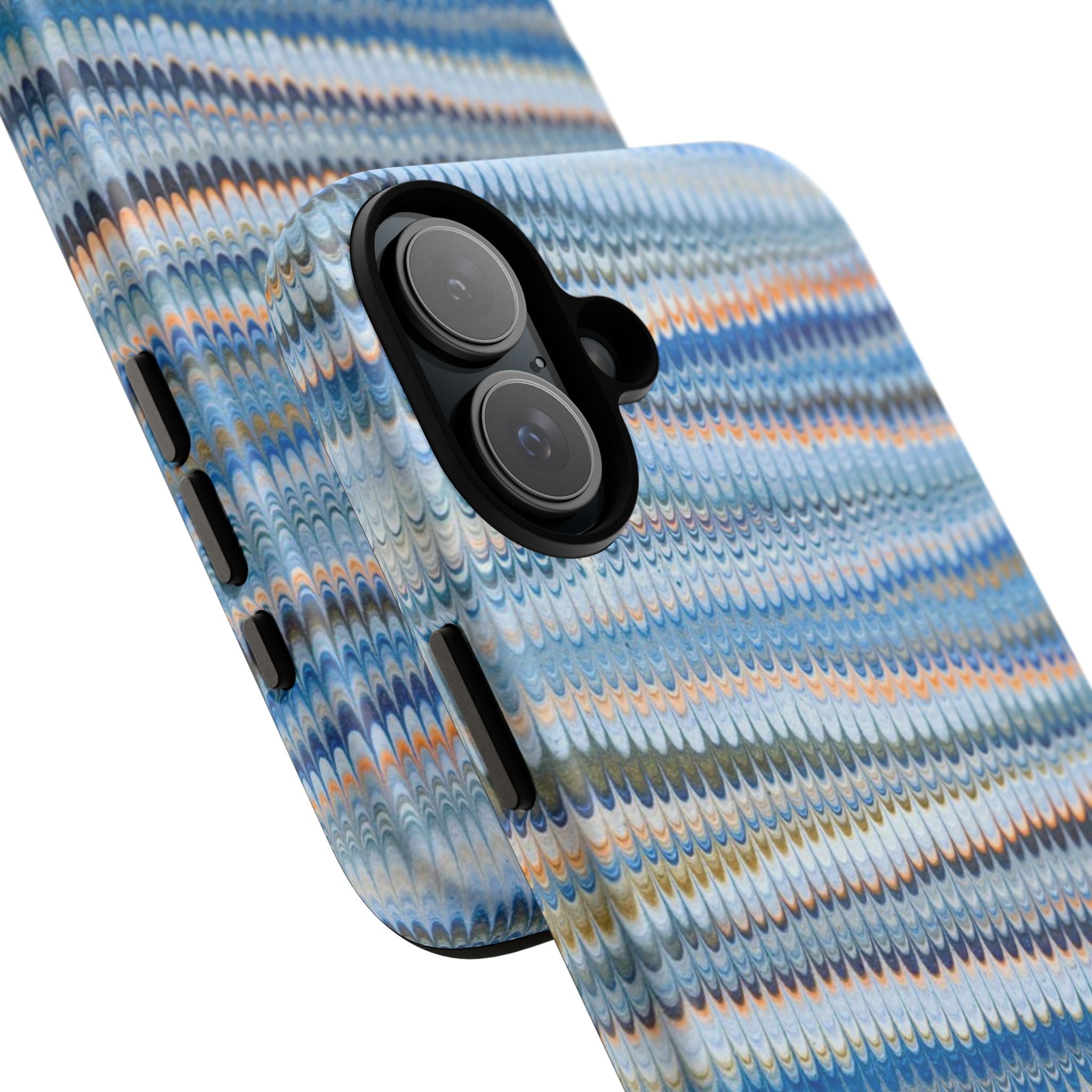 Blue Marbled Phone Cases iPhone 16 + Samsung + Apple + Google - all models, Vintage Marbled Design - Tough Cases