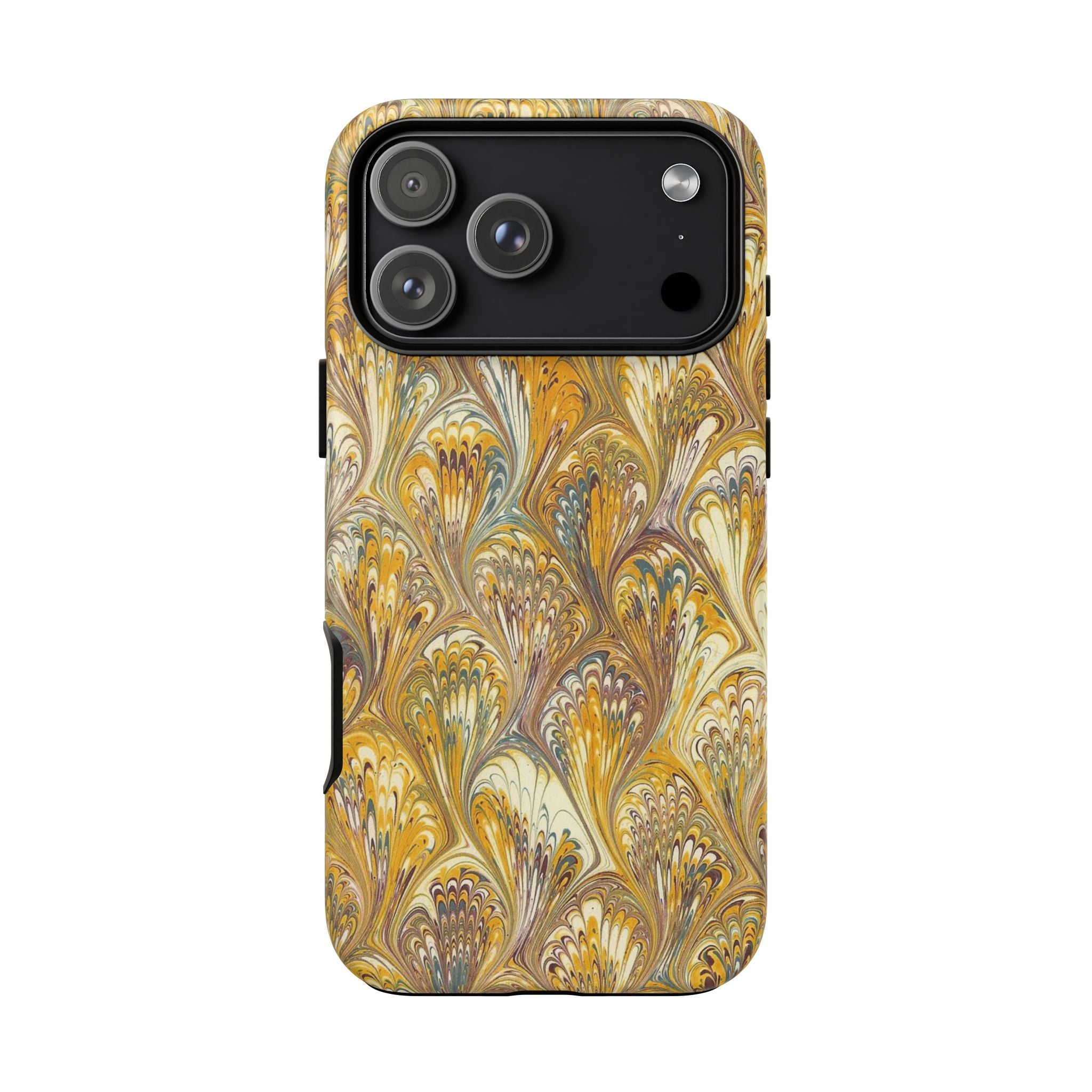 Golden Yellow Marbled Italian Phone Case - Dual Layer - Matte or Glossy