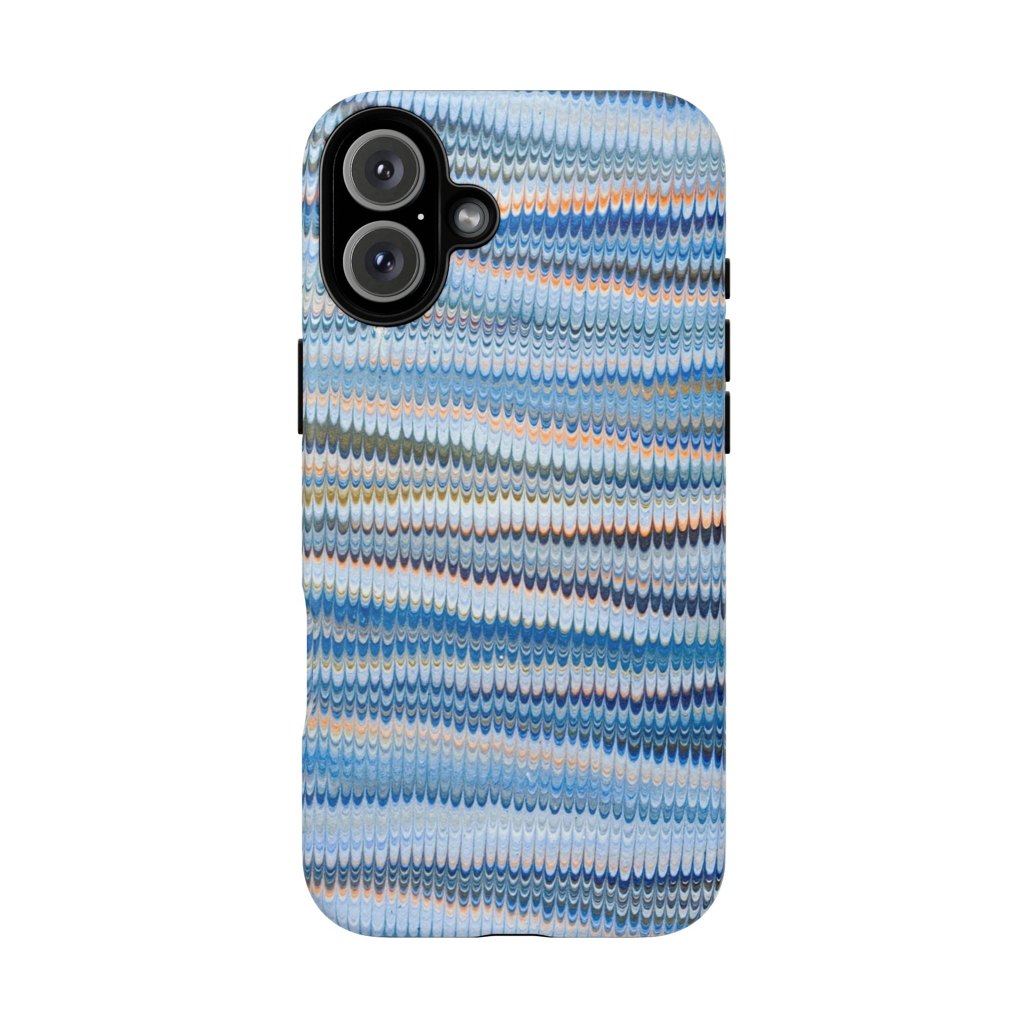 Blue Marbled Phone Cases iPhone 16 + Samsung + Apple + Google - all models, Vintage Marbled Design - Tough Cases