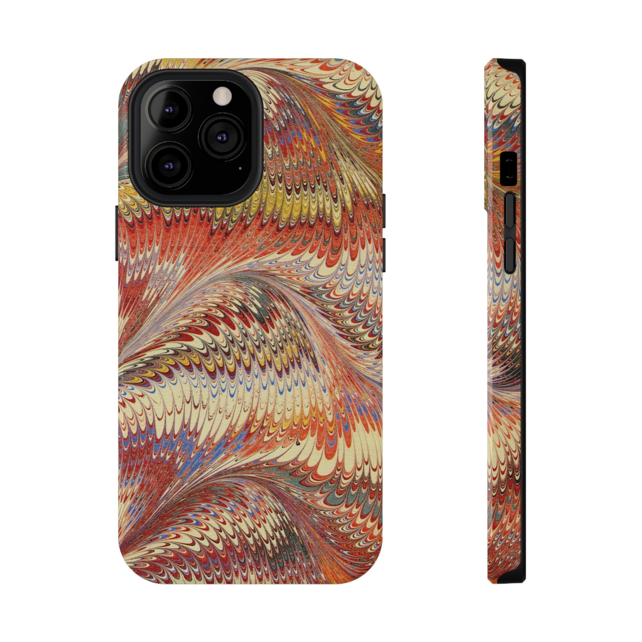 Rust and Gold Italian Vintage Marble Design Durable Phone Case for Apple + Samsung