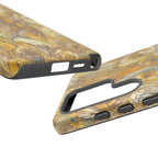 Golden Yellow Marbled Italian Phone Case - Dual Layer - Matte or Glossy