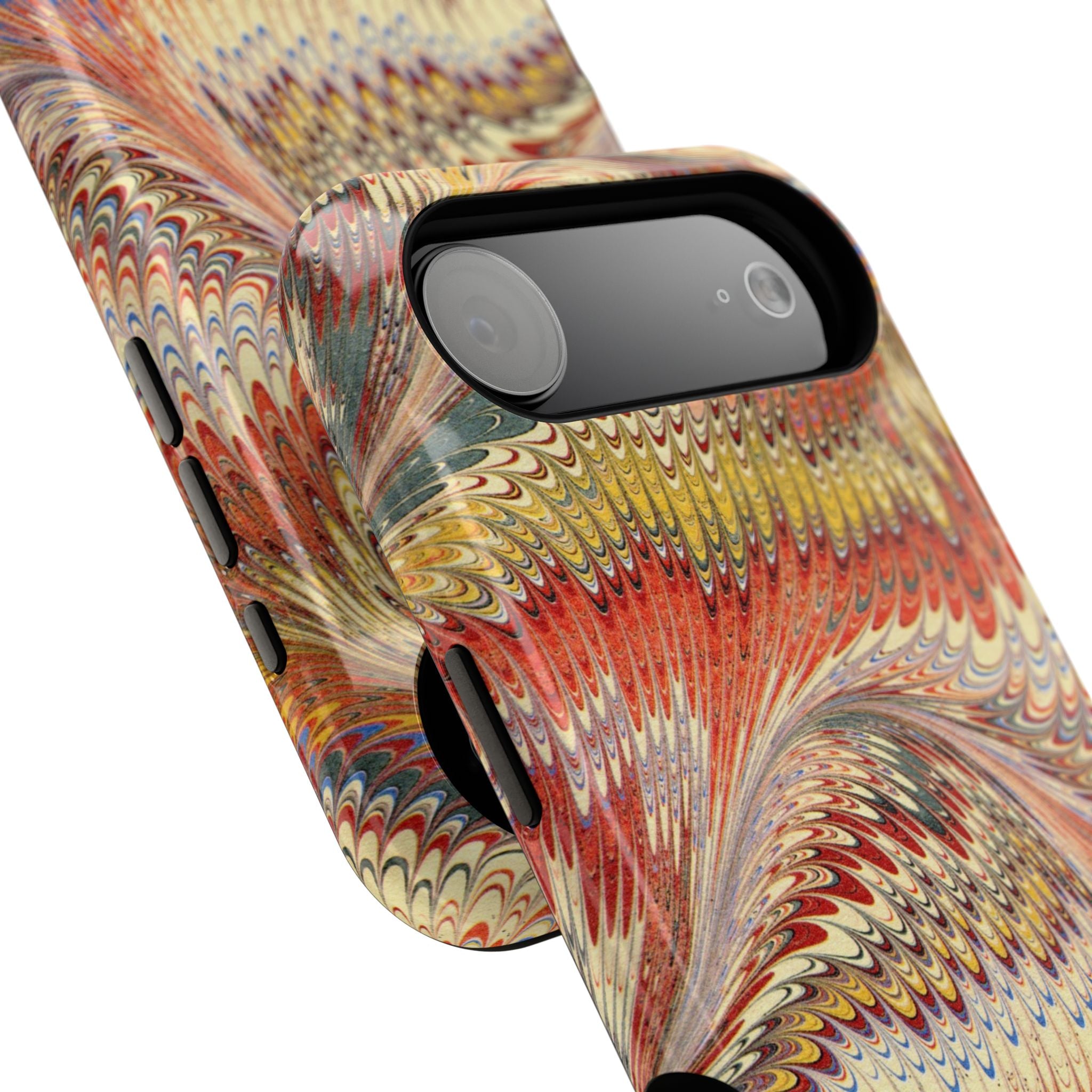 Rust and Gold Italian Vintage Marble Design Durable Phone Case for Apple + Samsung