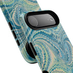 Aqua + Green Marble Phone Case - Impact-Resistant Durable - Dual Cover Design
