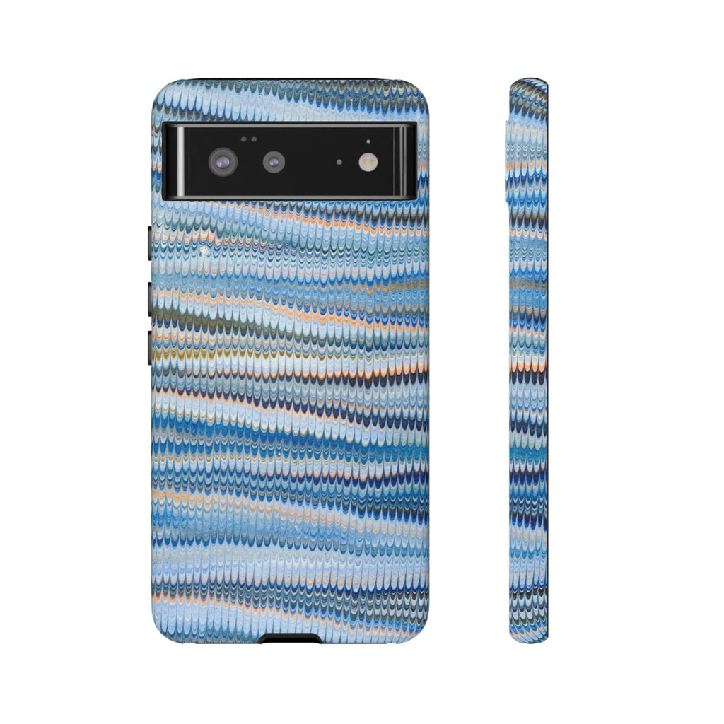 Blue Marbled Phone Cases iPhone 16 + Samsung + Apple + Google - all models, Vintage Marbled Design - Tough Cases