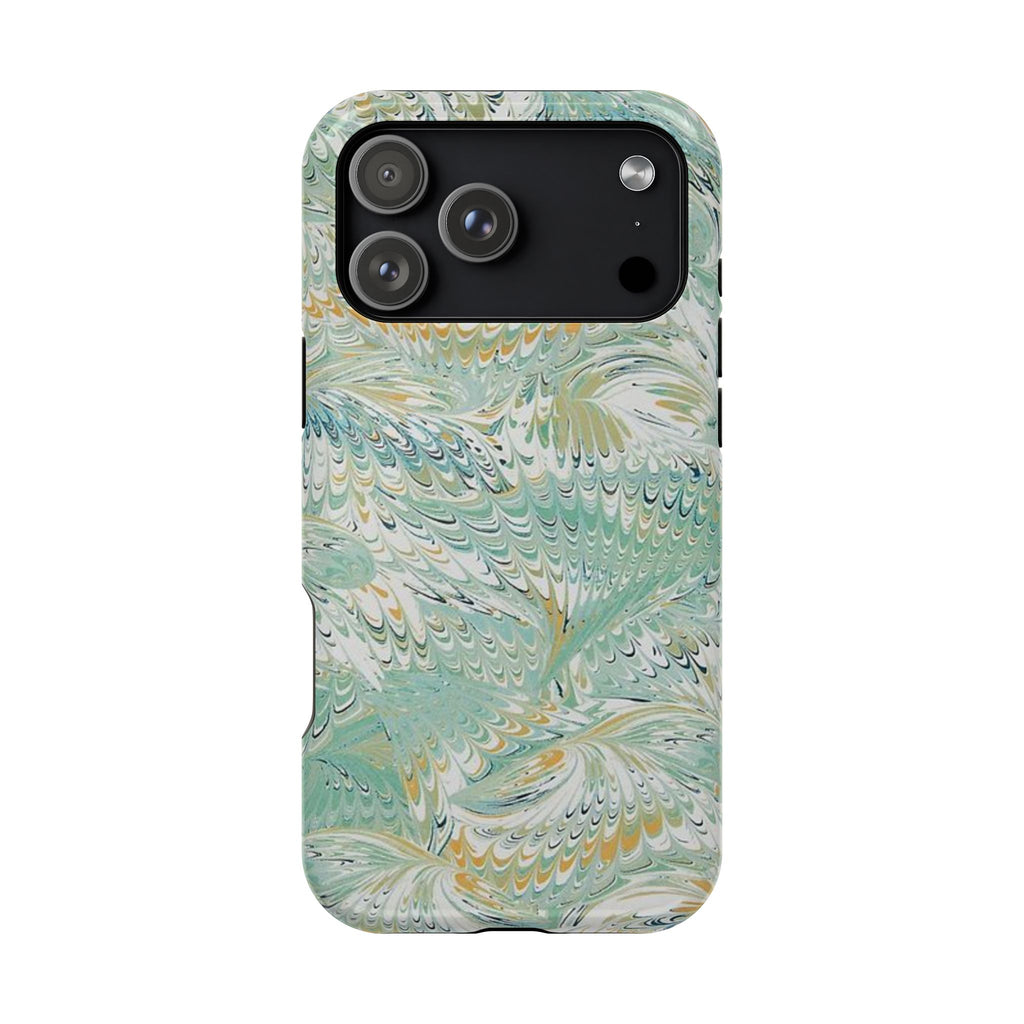 Mint Green Marbled Swirl Phone Case - Dual Layer