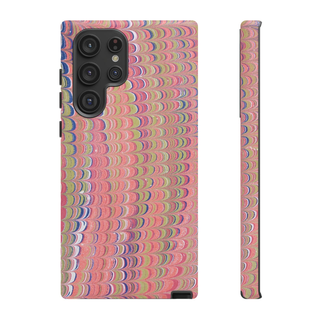 Pink Pastels Feather Marbled Vintage Design iPhone 16 + Samsung + Apple + Google - all models