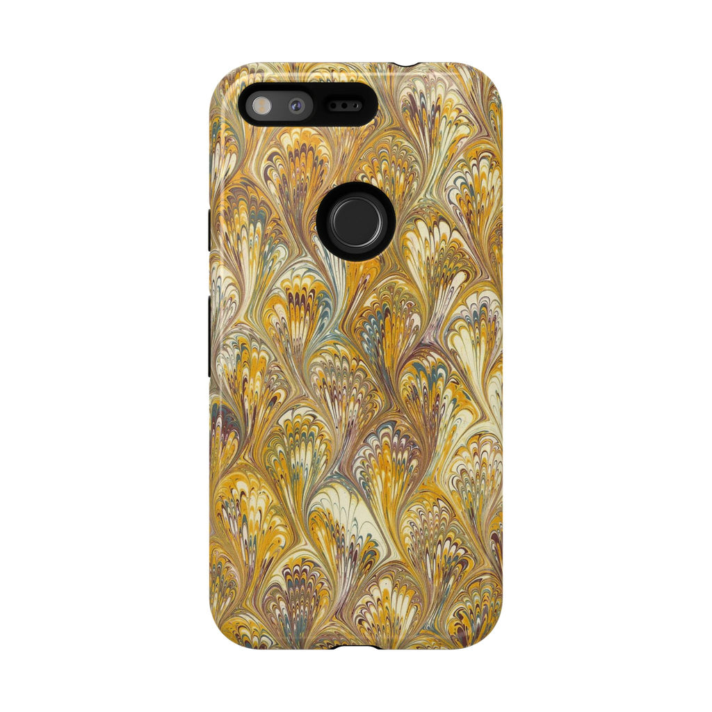 Golden Yellow Marbled Italian Phone Case - Dual Layer - Matte or Glossy