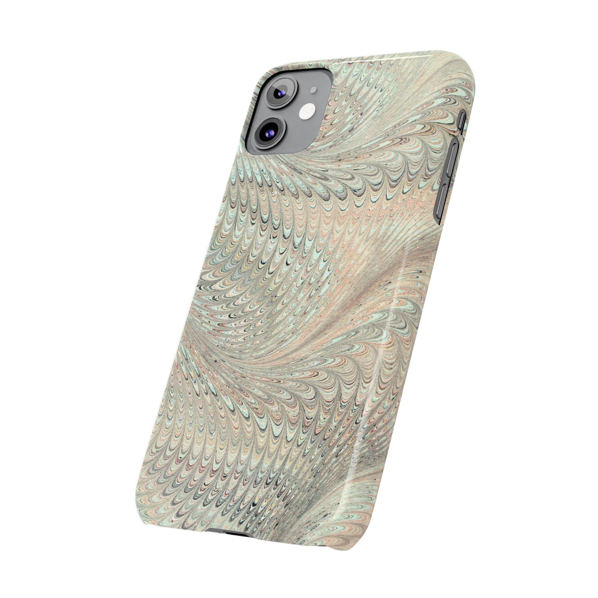 Mint + Green Italian Marbled Phone Case, Mag Safe