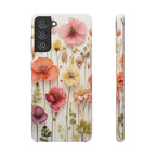 Pink Floral Pressed Flowers - Slim Case