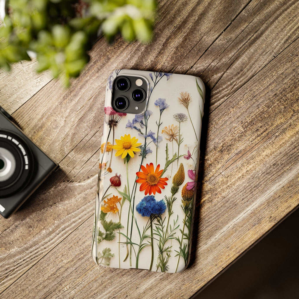 Floral Phone Cases, Slim Protective Cover, Pressed Flowers Design, iPhone 17 Case, Botanical Phone Accessories, Floral Theme Phone Case