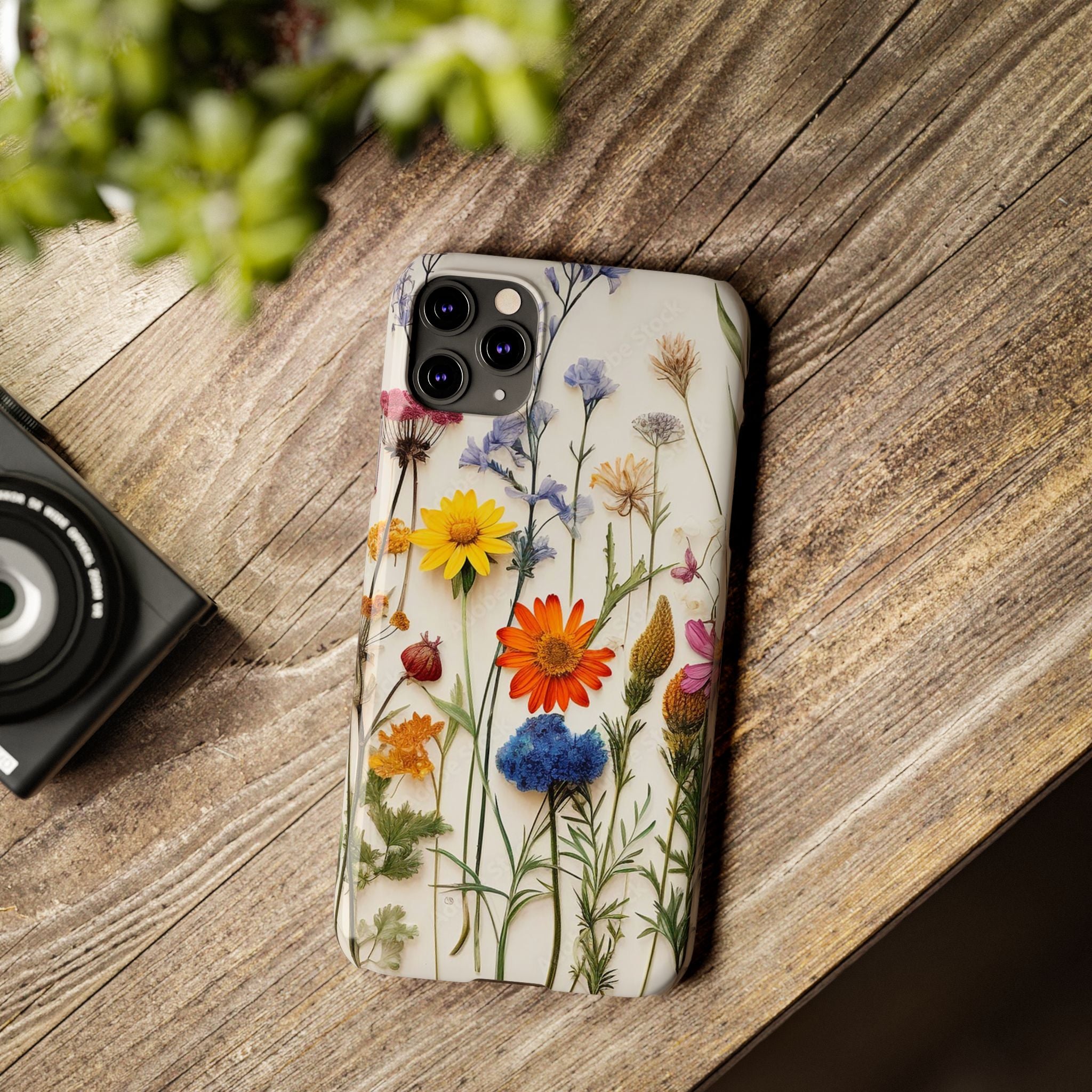Floral Phone Cases, Slim Protective Cover, Pressed Flowers Design, iPhone 17 Case, Botanical Phone Accessories, Floral Theme Phone Case