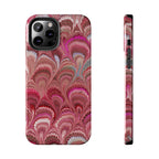 Pretty in Pink - Peacock Marble Italian Tough Phone Case — Durable Marbled Phone Case