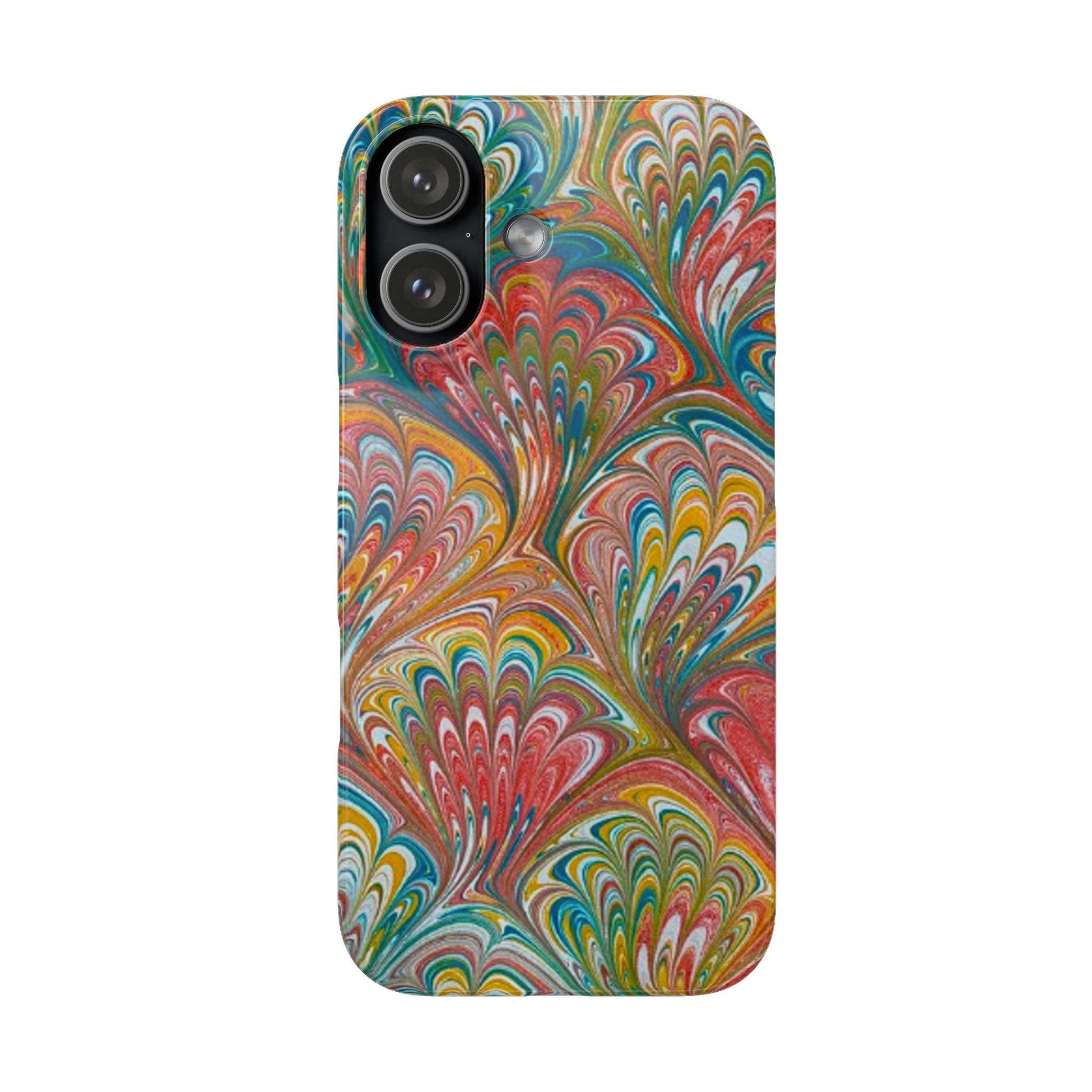 Red, Blue, Green Marbled Swirl Phone Case - Single Layer Slim Case