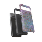 Lavender Marbled Peacock Durable Phone Case - Matte or Glossy