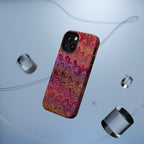 Red, Burgundy, Lavender Italian Peacock Feather Design Phone Case