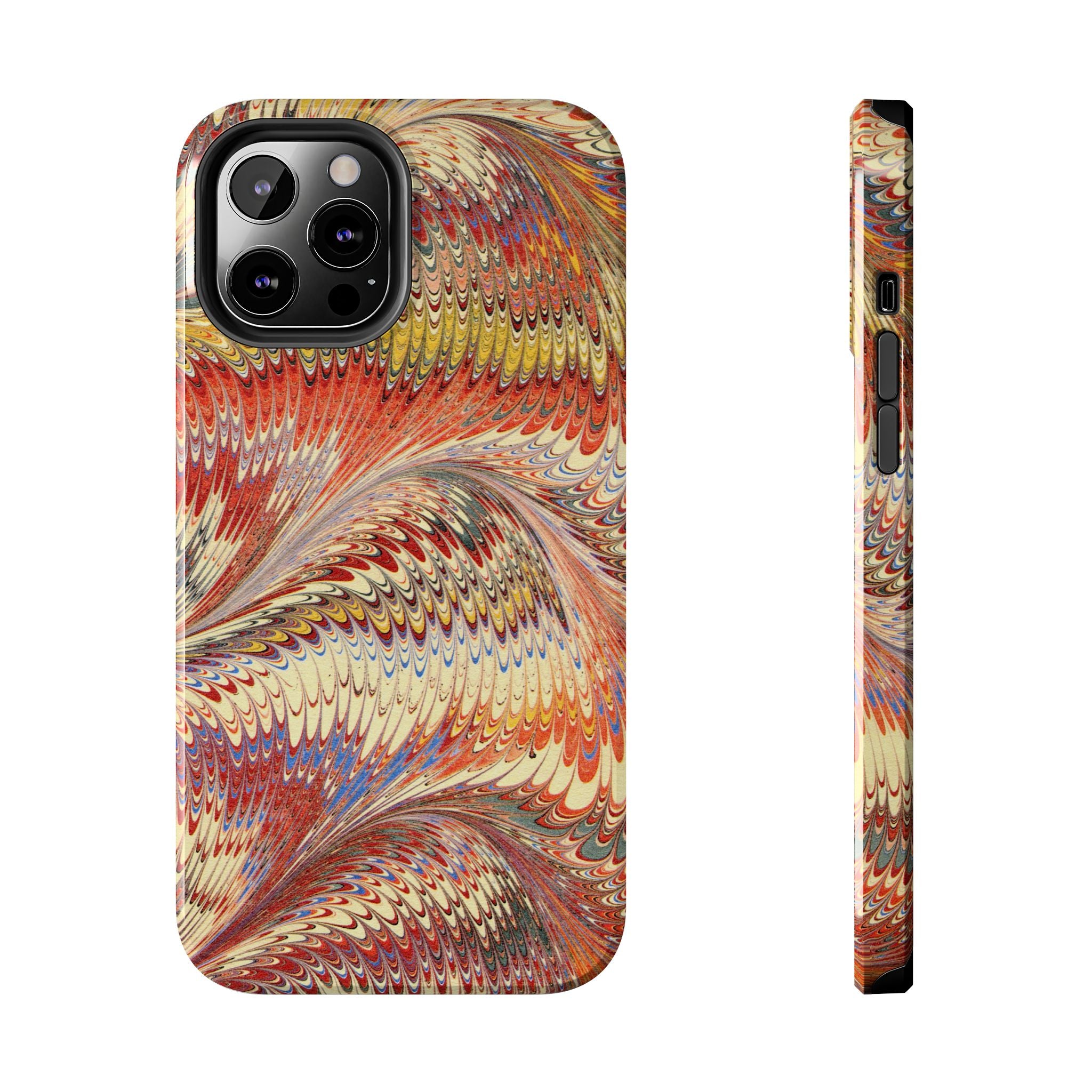 Rust and Gold Marble Italian Tough Phone Case — Durable Marbled Phone Case