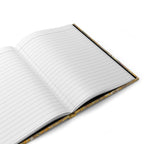 Golden Yellow Hand-Painted Italian Feather Marble Design on Hardcover Journal Matte