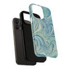 Aqua + Green Marble Phone Case - Impact-Resistant Durable - Dual Cover Design