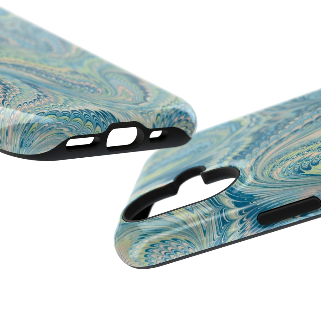 Aqua and Green Marble Phone Case - Impact-Resistant Durable Case for Apple & Samsung - Dual Cover Design