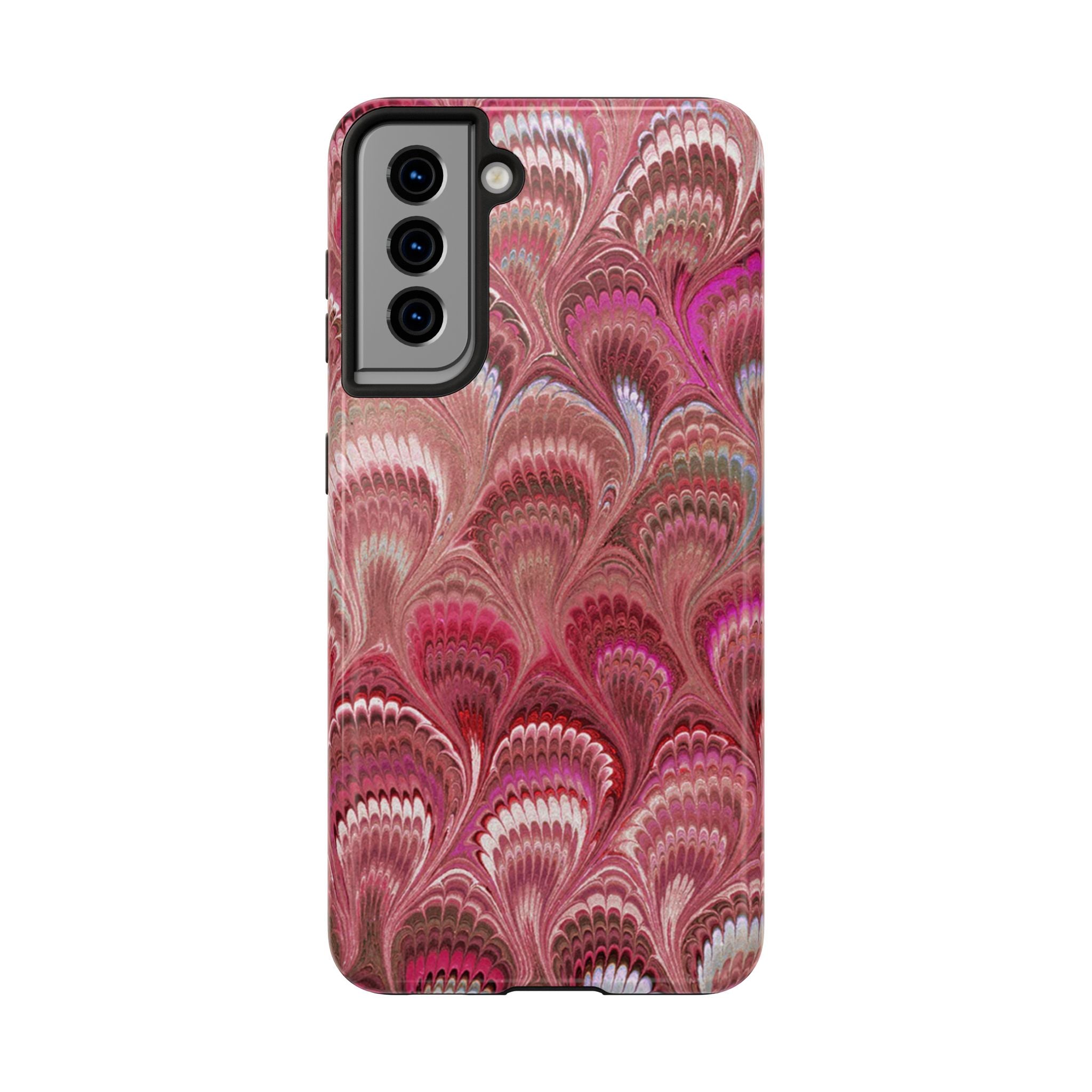 Pink Peacock Marble Italian Tough Phone Case — Durable Marbled Phone Case